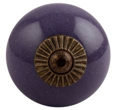 Purple Round Antique Fitting Ceramic Knob
